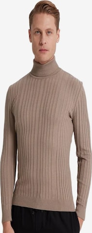 Vestes en maille D’S Damat en beige : devant