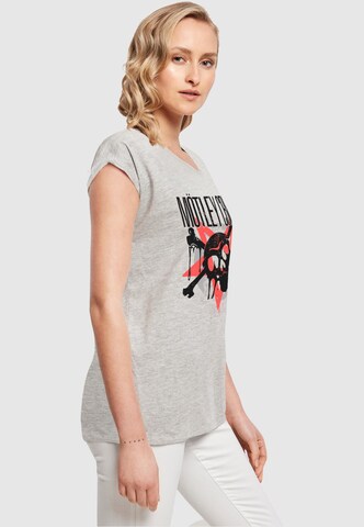 Merchcode T-Shirt 'Motley Crue - Montage Skull' in Grau