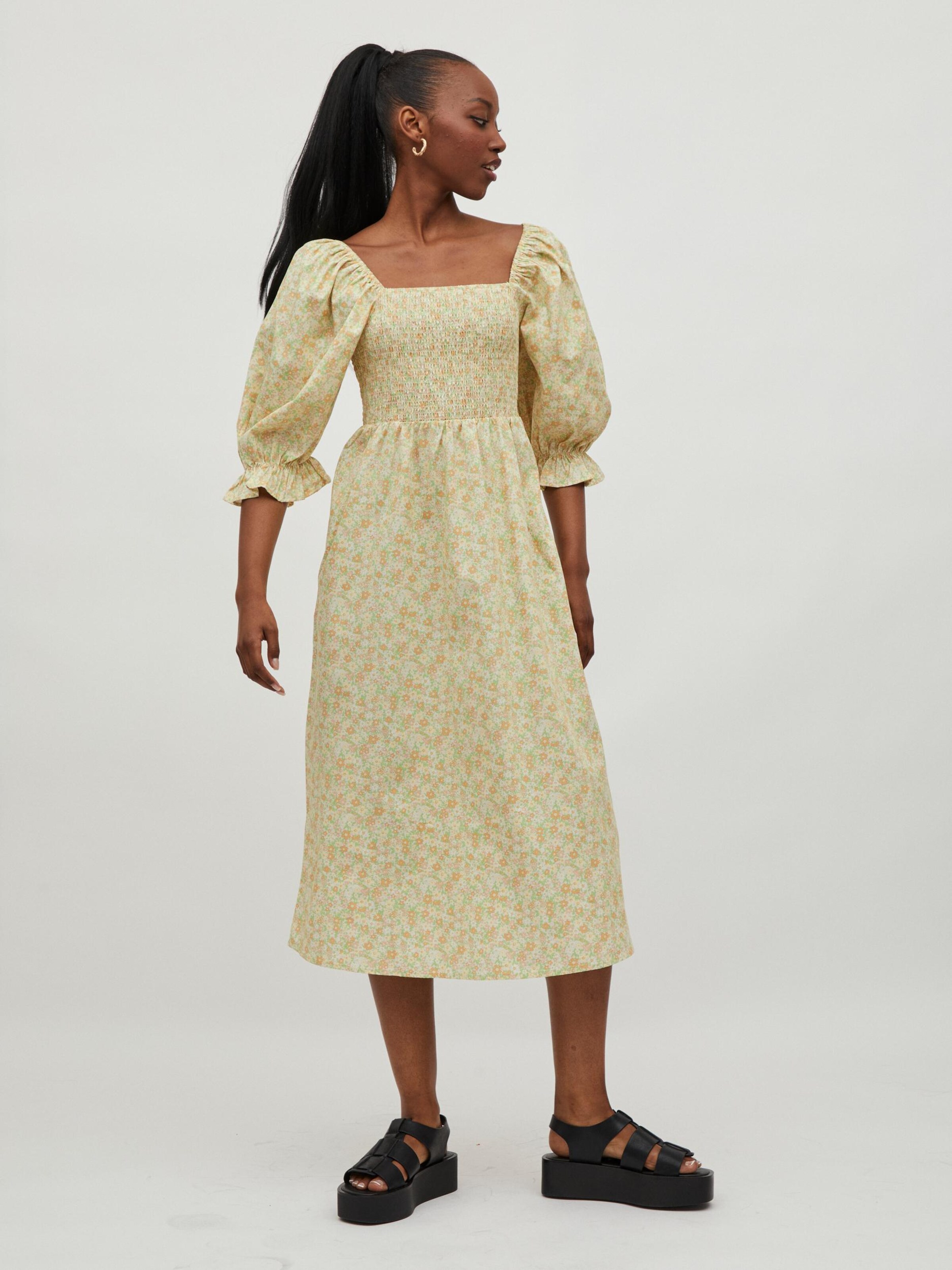 Frauen Große Größen VILA Kleid 'Colmena' in Pastellgelb - IO26454 Frauen Große Größen VILA Kleid 'Colmena' in Pastellgelb - IO26454