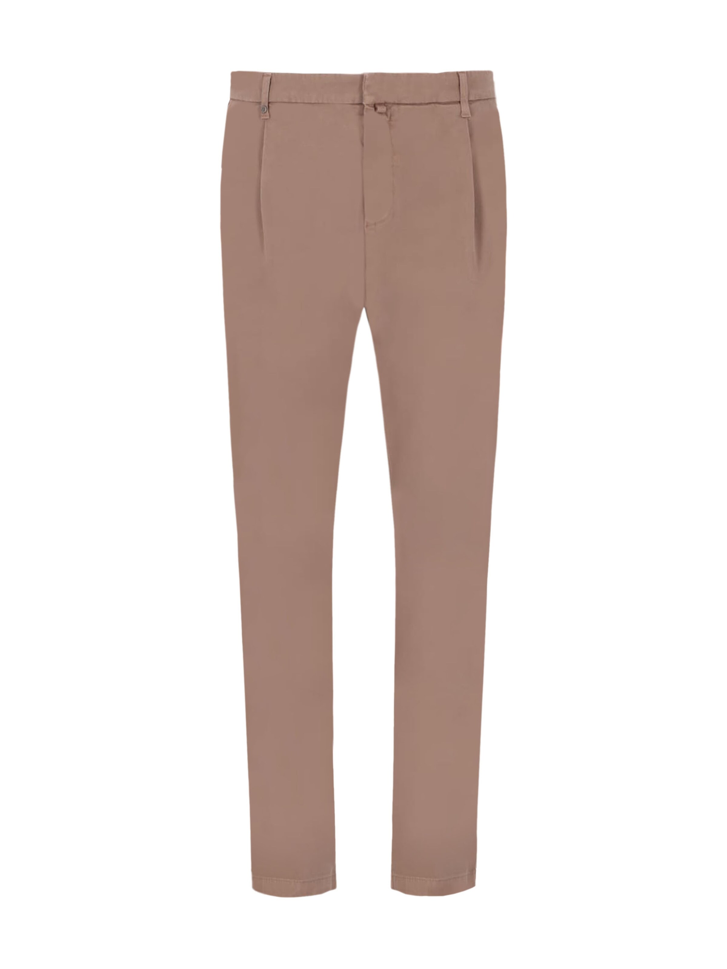 Distretto12 - Slimfit Pantalón plisado 'Giron' en marrón: frente