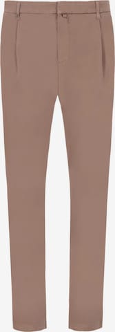Distretto12 Pleat-Front Pants 'Giron' in Brown: front