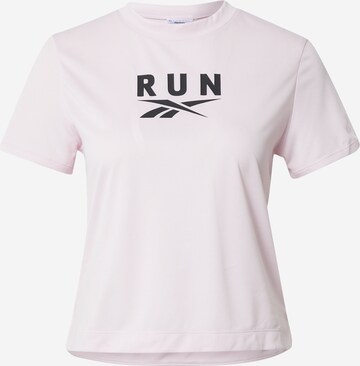 T-shirt fonctionnel Reebok en rose : devant