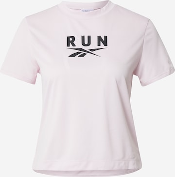 T-shirt fonctionnel Reebok en rose : devant