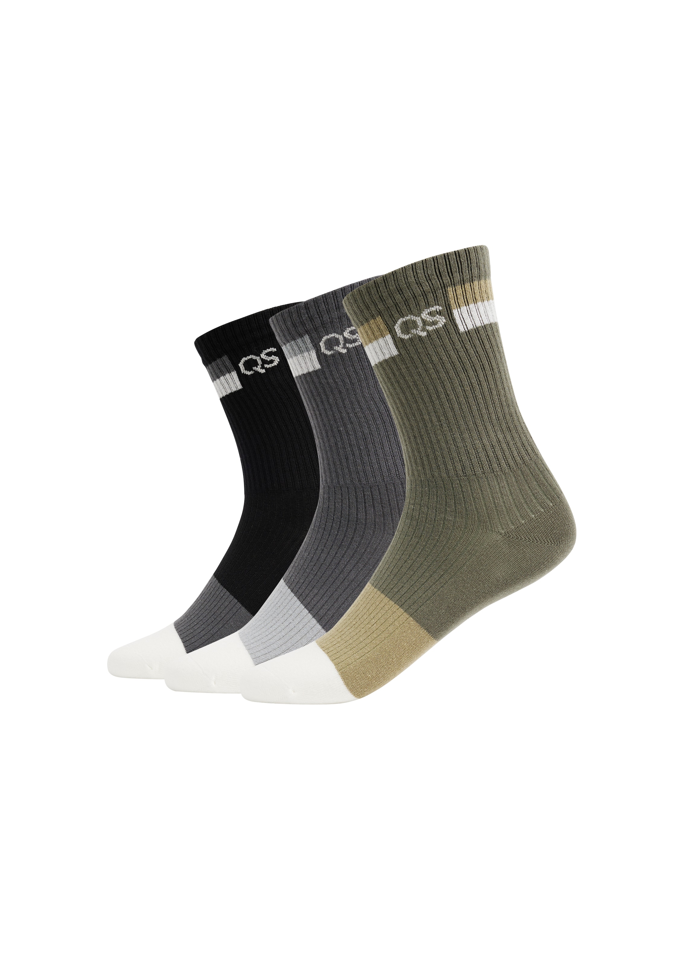 QS Socks in Mixed colors: front