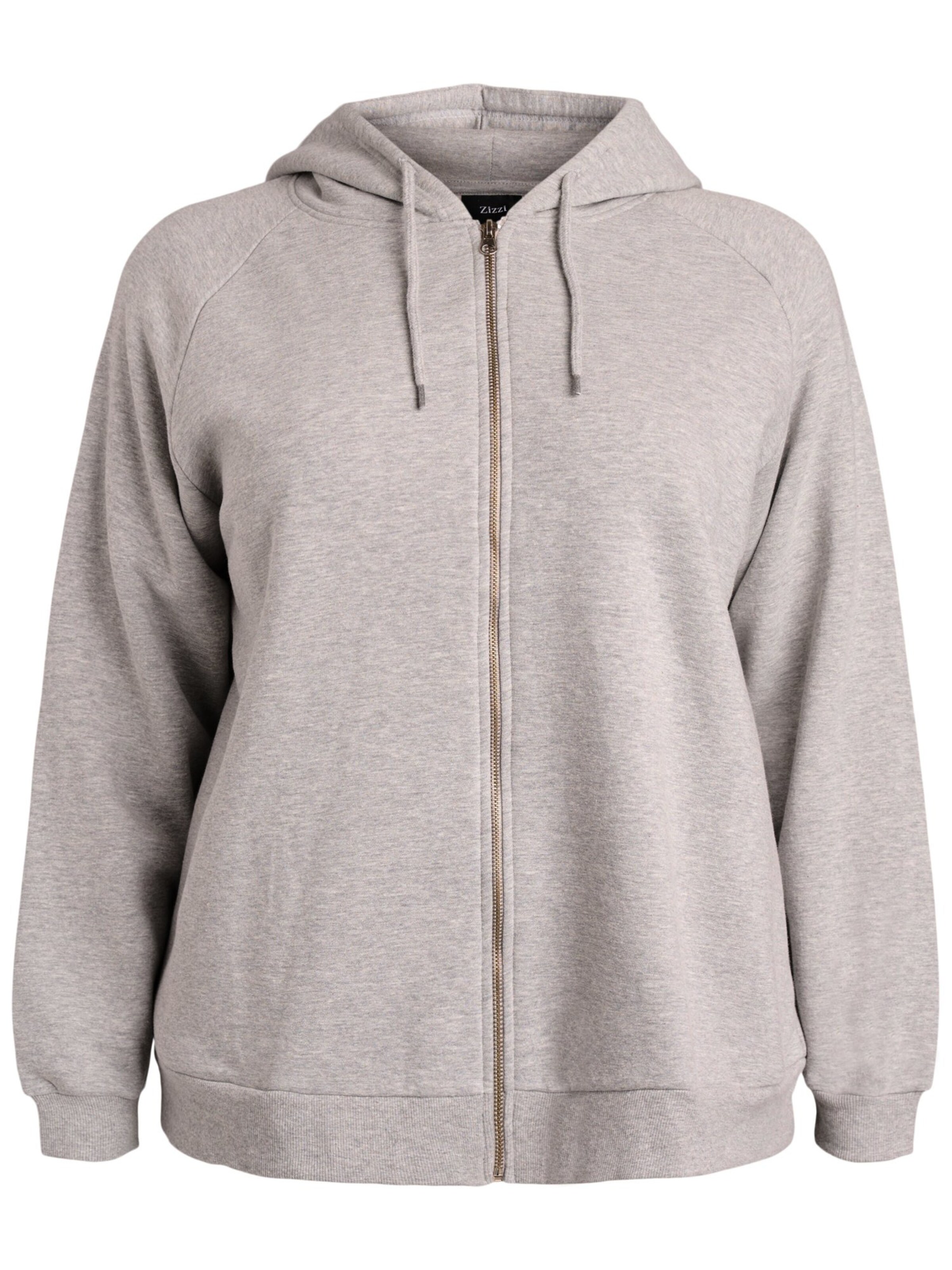 Zizzi Кофта на молнии 'MRikke' в Серый: спереди