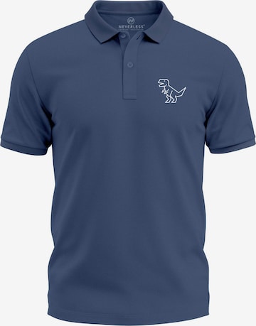 Neverless Shirt 'Polygon T-Rex' in Blue: front