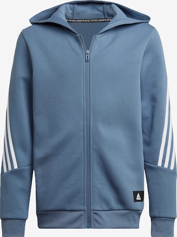 ADIDAS SPORTSWEAR Athletic Zip-Up Hoodie in Blue: front