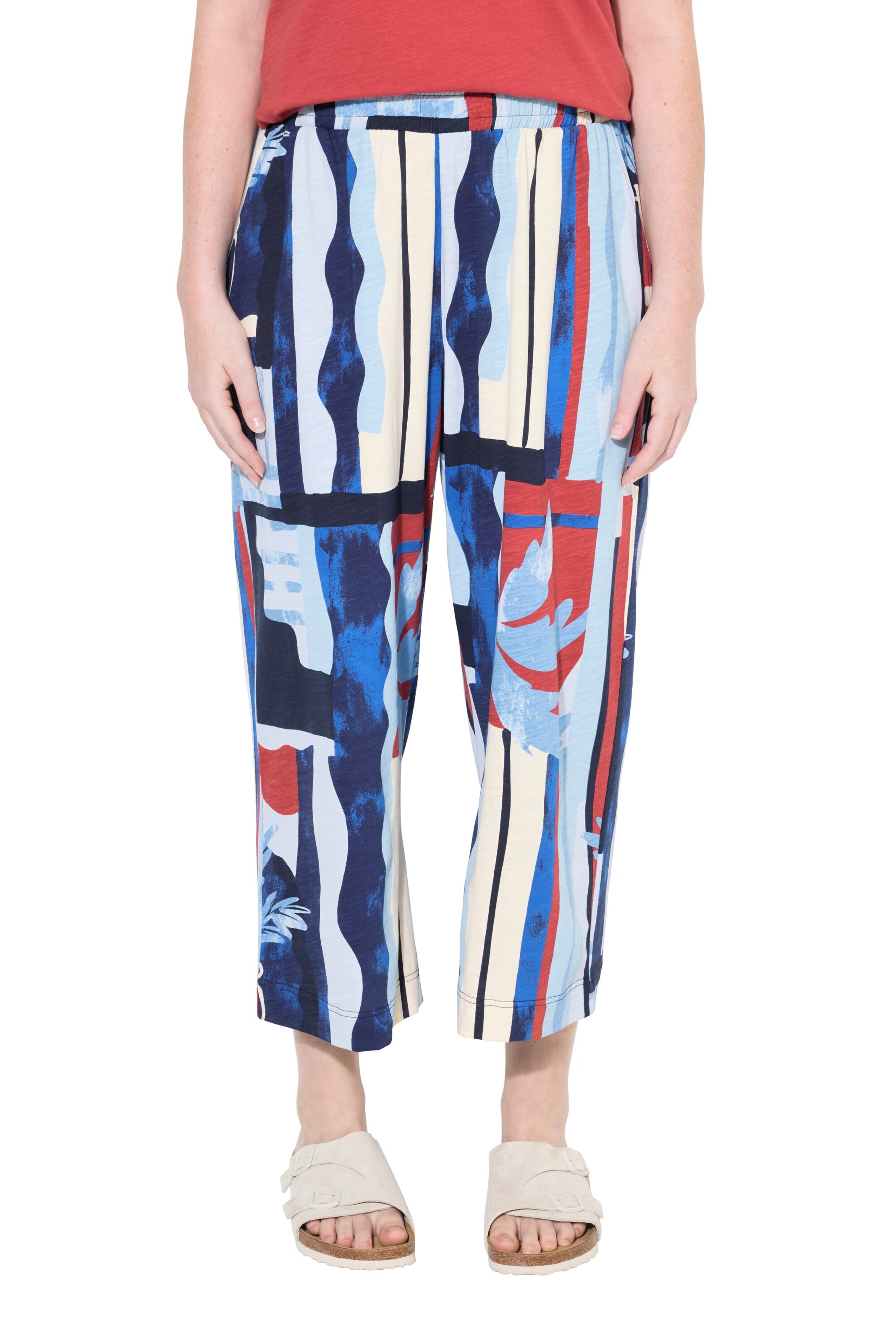 Ulla Popken Loosefit Broek in Blauw: voorkant