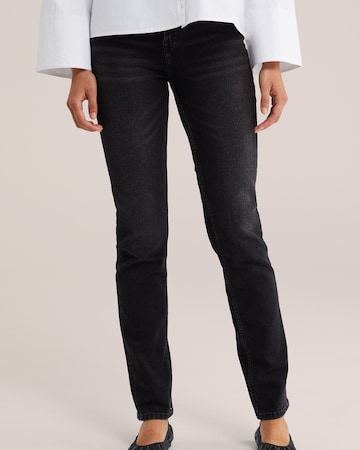 WE Fashion - Slimfit Vaquero en negro: frente