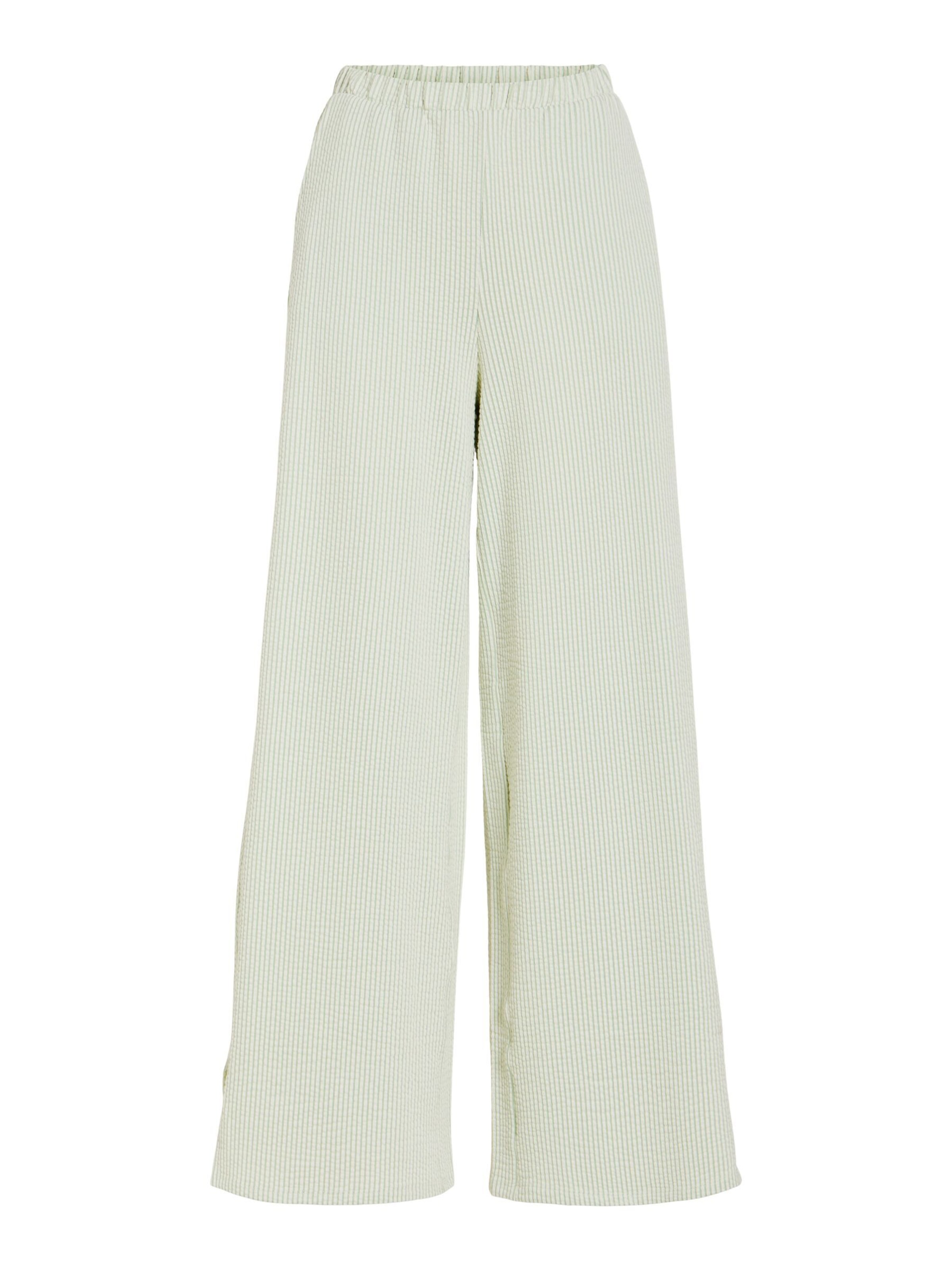 VILA Pantalón en verde claro / blanco, Vista del producto