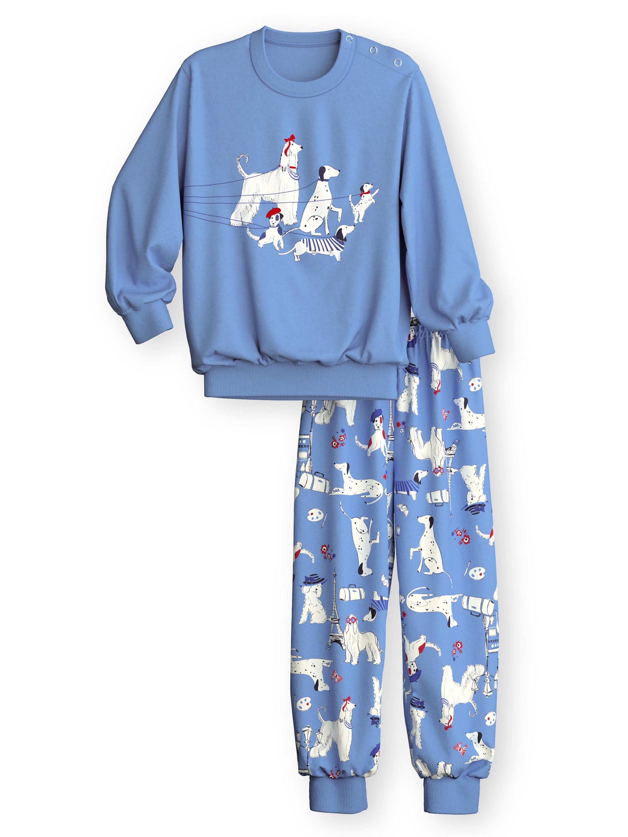 CALIDA Pajamas 'Dog' in Blue: front