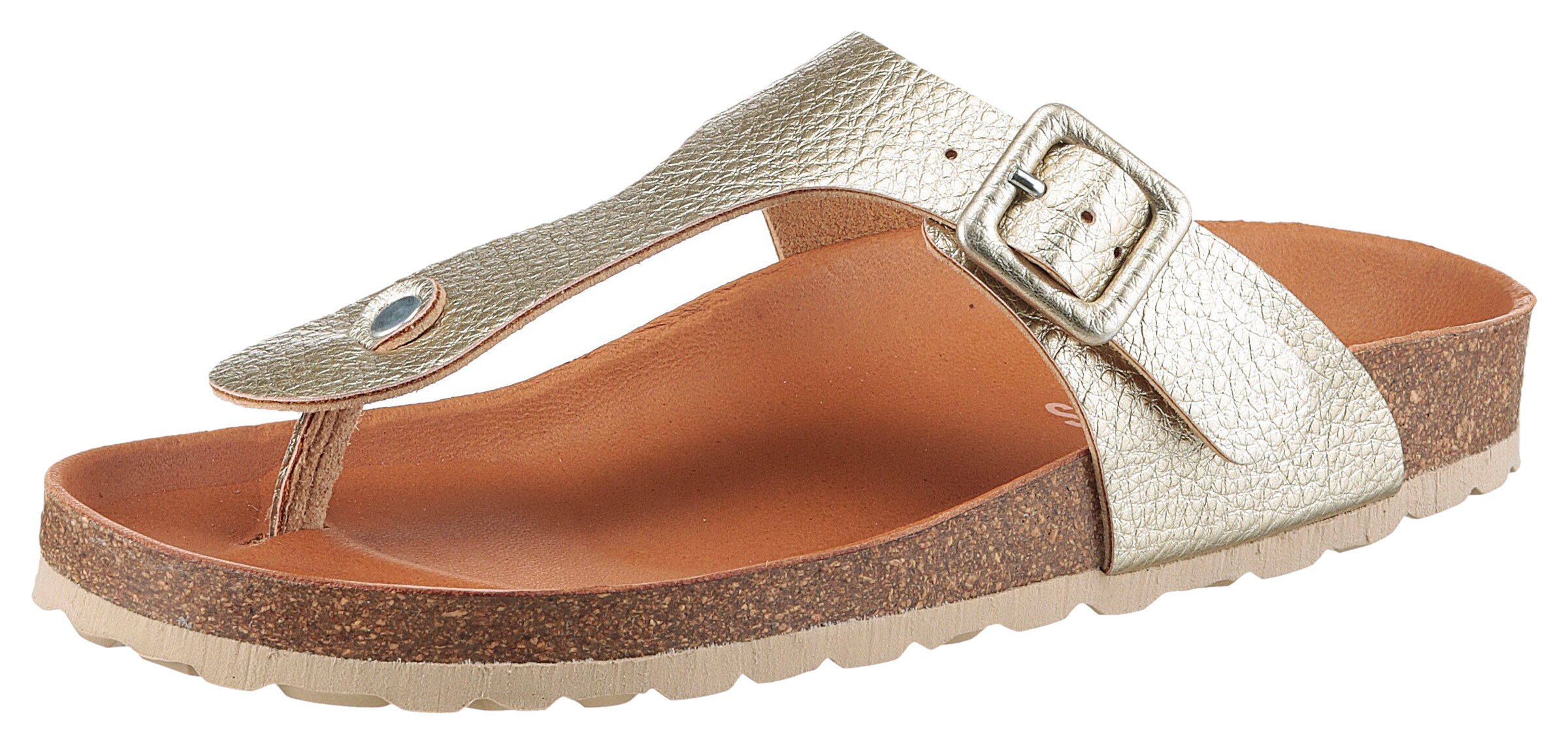 VERBENAS T-Bar Sandals in Gold: front