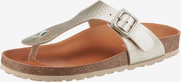 VERBENAS Zehentrenner in Gold: Vorderseite