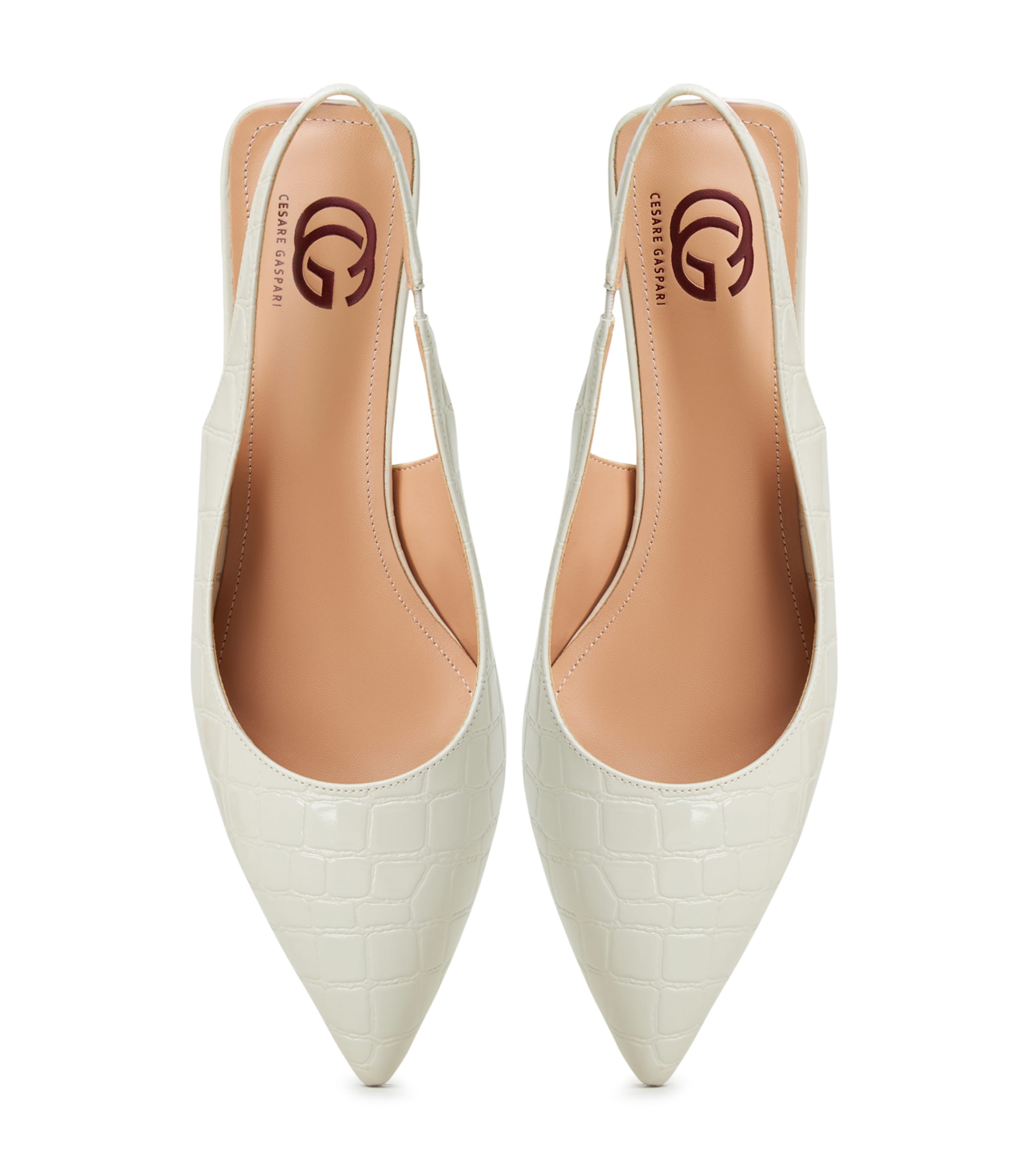 CESARE GASPARI Slingback pumps in White