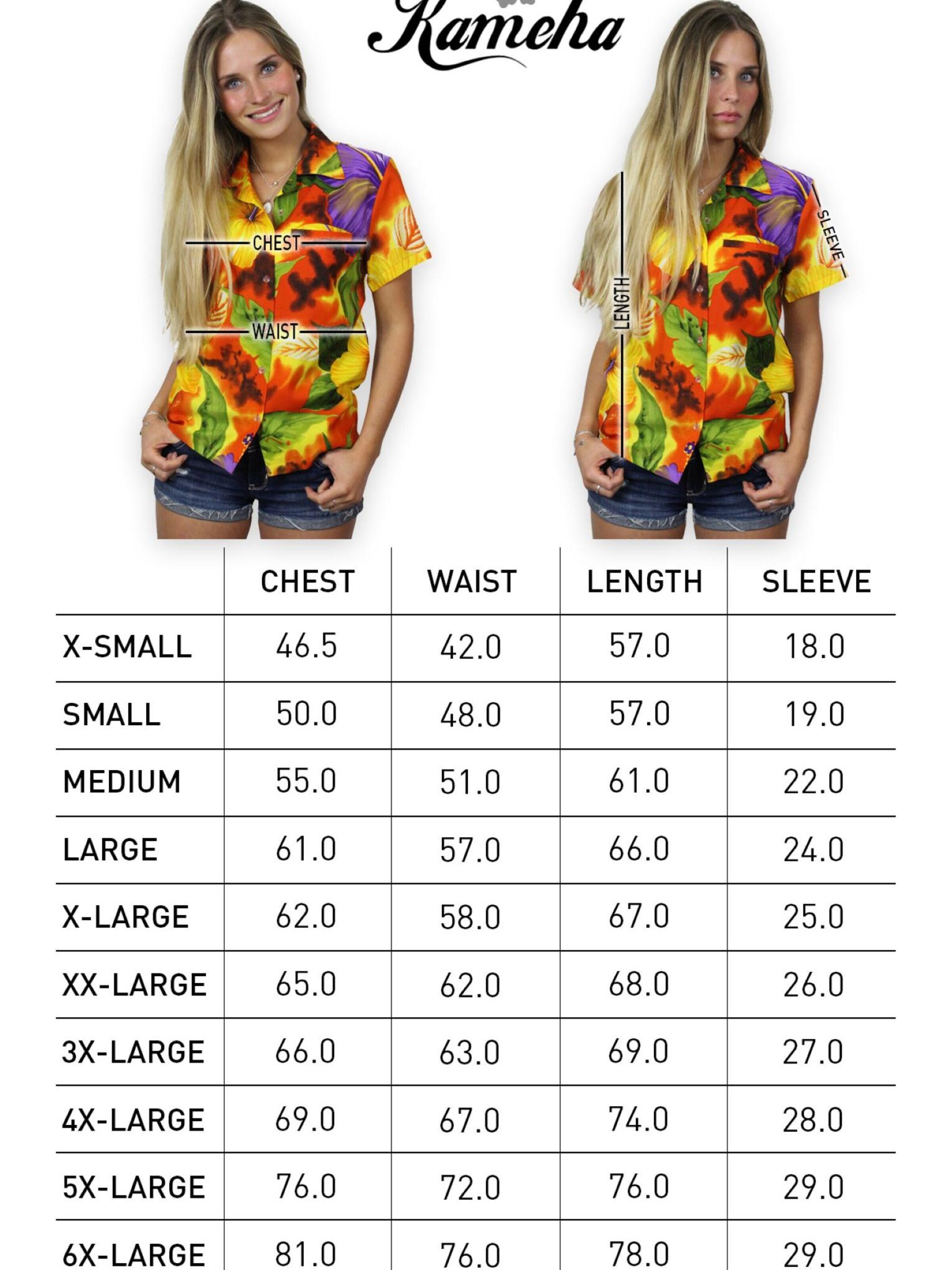 Camicia da donna 'Big Flower' di King Kameha in arancione