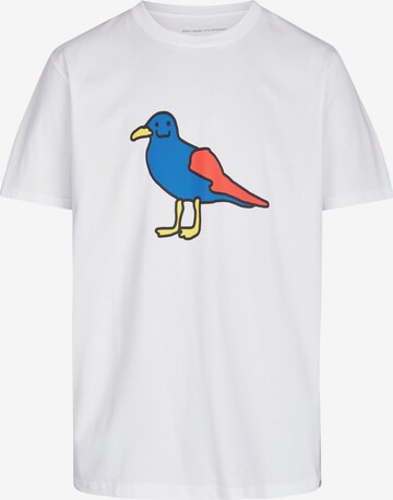 Maglietta 'Smile Gull' di Cleptomanicx in bianco: frontale