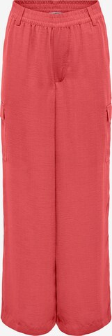 JDY Wide leg Cargobroek 'DIVYA' in Rood: voorkant