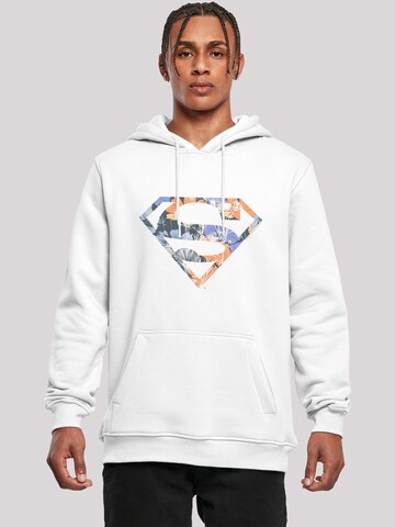 Sweat-shirt 'DC Comics Superman Floral Logo 2' F4NT4STIC en blanc : devant