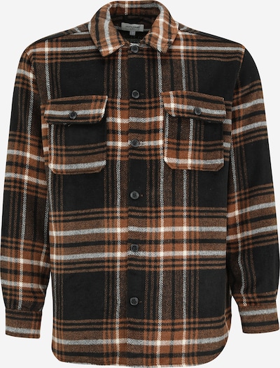 Jack & Jones Plus Paita 'JJEBradley Ollie' värissä umbra / tummanruskea / valkoinen, Tuotenäkymä