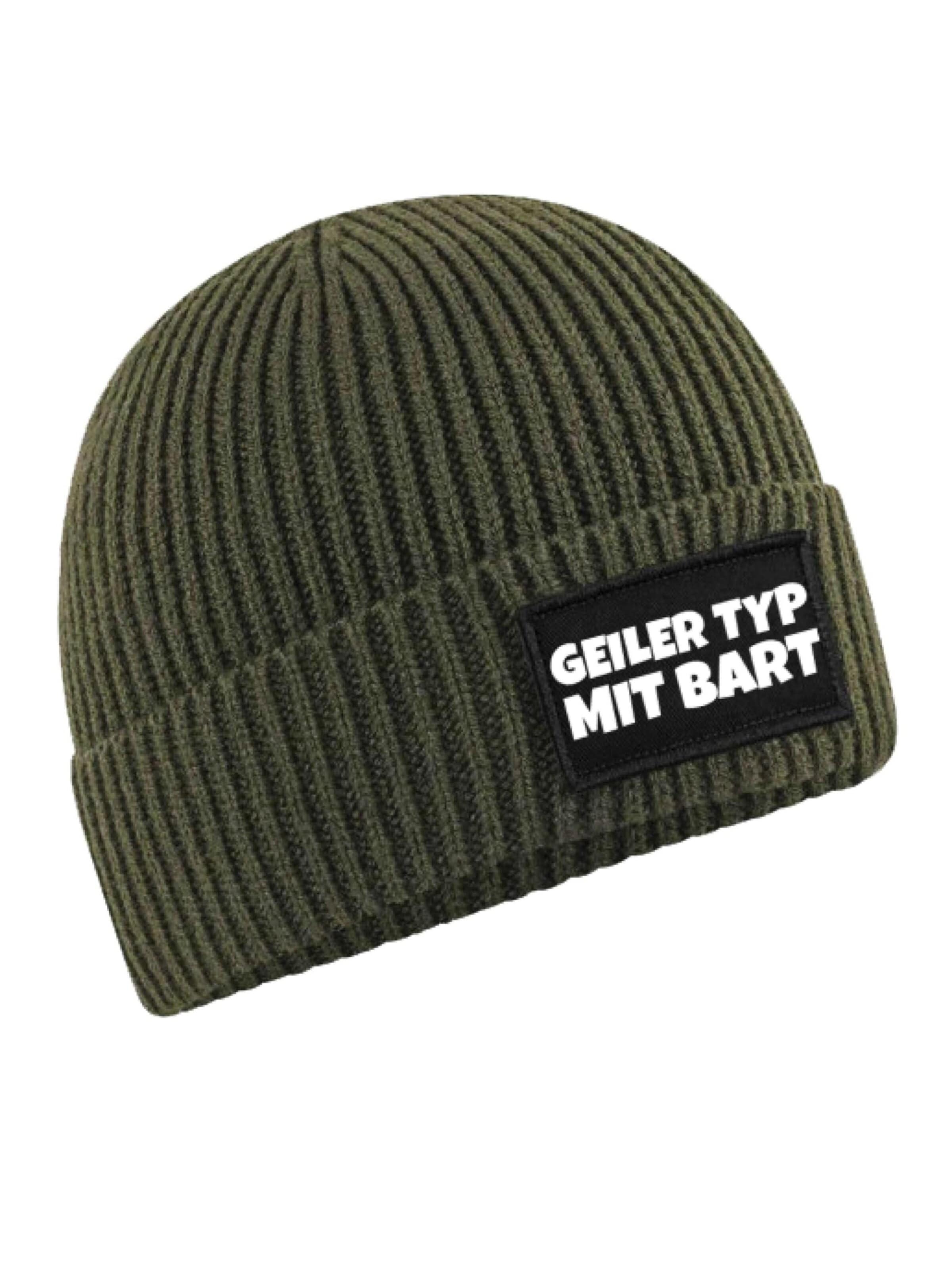Youth Designz Mütze 'Geiler Typ mit Bart'‌‌‌‌‌‌‌‌‌‌ in Grün