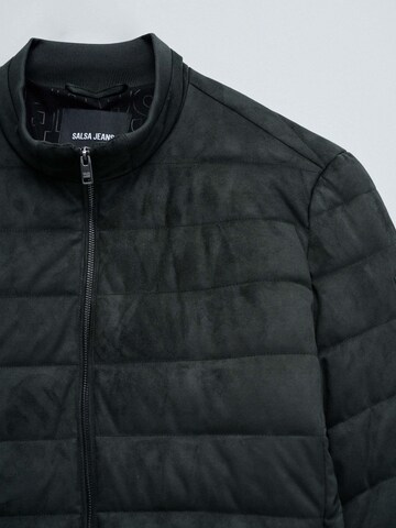 Salsa Jeans Winterjacke 'Suede Puffer Bomber Jacket'‌‌‌‌‌‌ in Grün