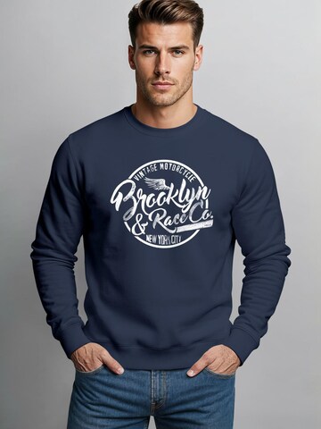 Neverless Sweatshirt 'Brooklyn Race' in Blue