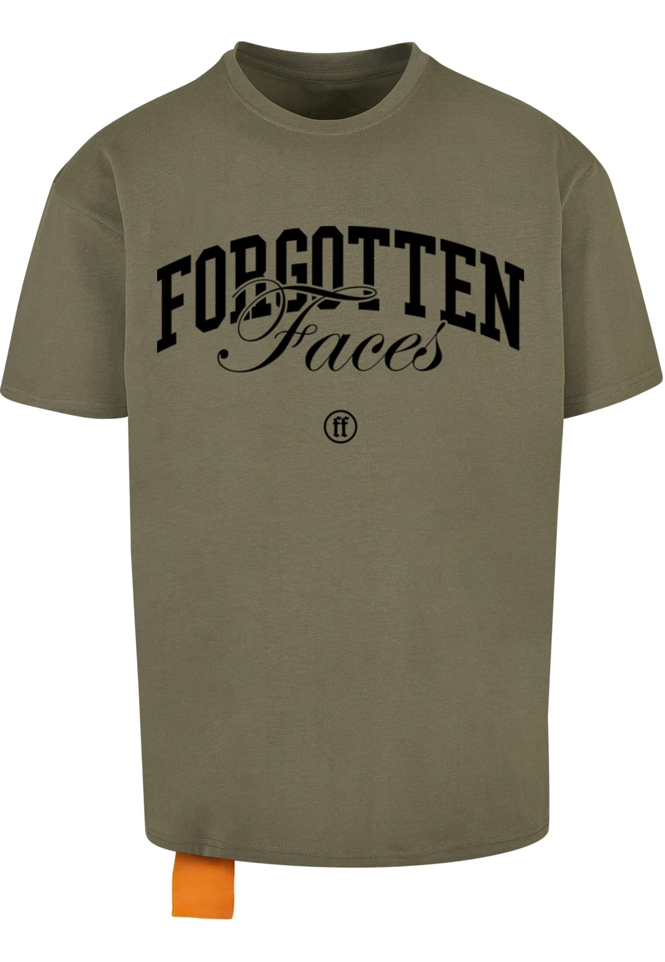 Forgotten Faces T-shirt 'Overgrown Skull' i grön: framsida