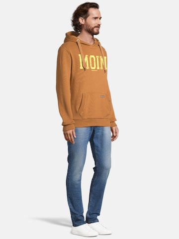 Sweat-shirt 'Heff - Moin' salzhaut en marron
