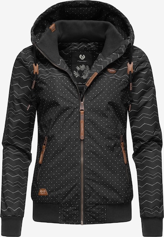 Ragwear Between-season jacket 'Nuggie' in Black: front