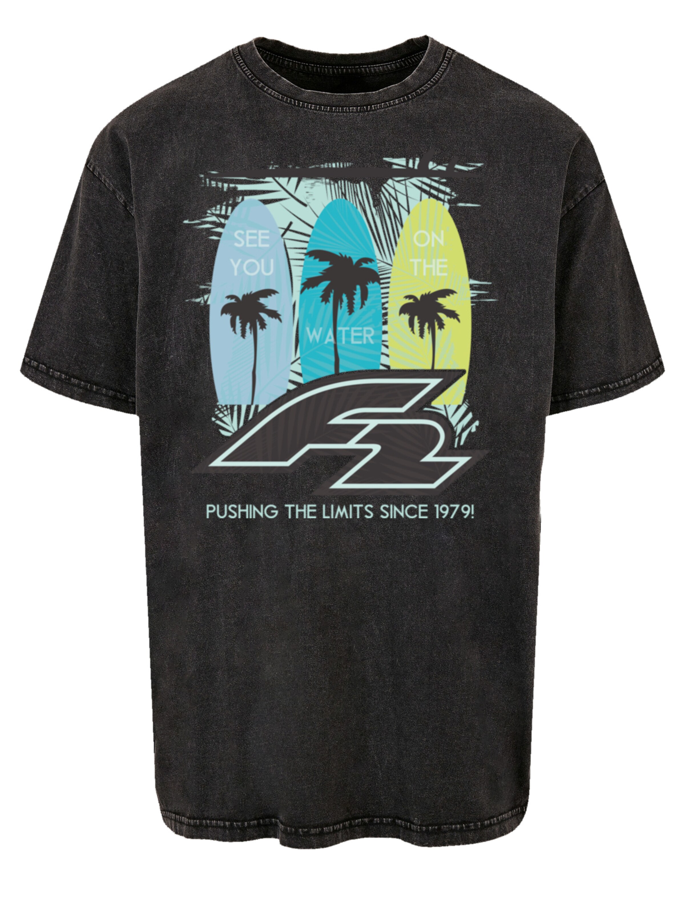 F2 Shirt 'F2 Surboards See You On The Water Sommer Vibe' in Black: front