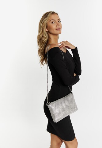 faina Clutch in Silver: front