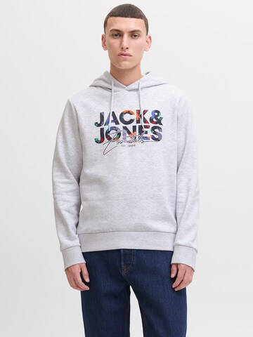 Sweat-shirt 'JJGEPLAS' JACK & JONES en blanc : devant