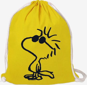 LOGOSHIRT Turnbeutel 'Peanuts - Woodstock Sunglasses' in Gelb: Vorderseite