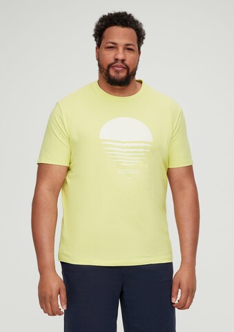 s.Oliver Men Big Sizes Shirt in Yellow: front