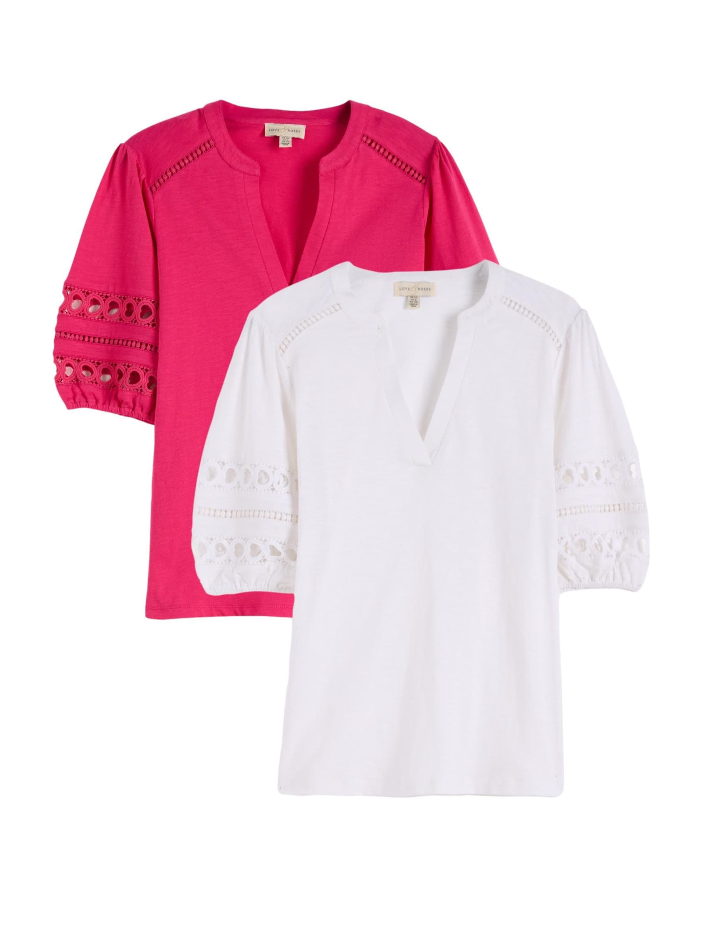 love & roses Bluse in Beige: Vorderseite