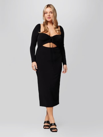 Robe 'Eliza' A LOT LESS en noir : devant