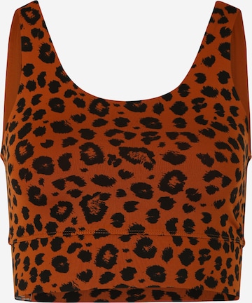 Hey Honey Sports Top in Brown: front