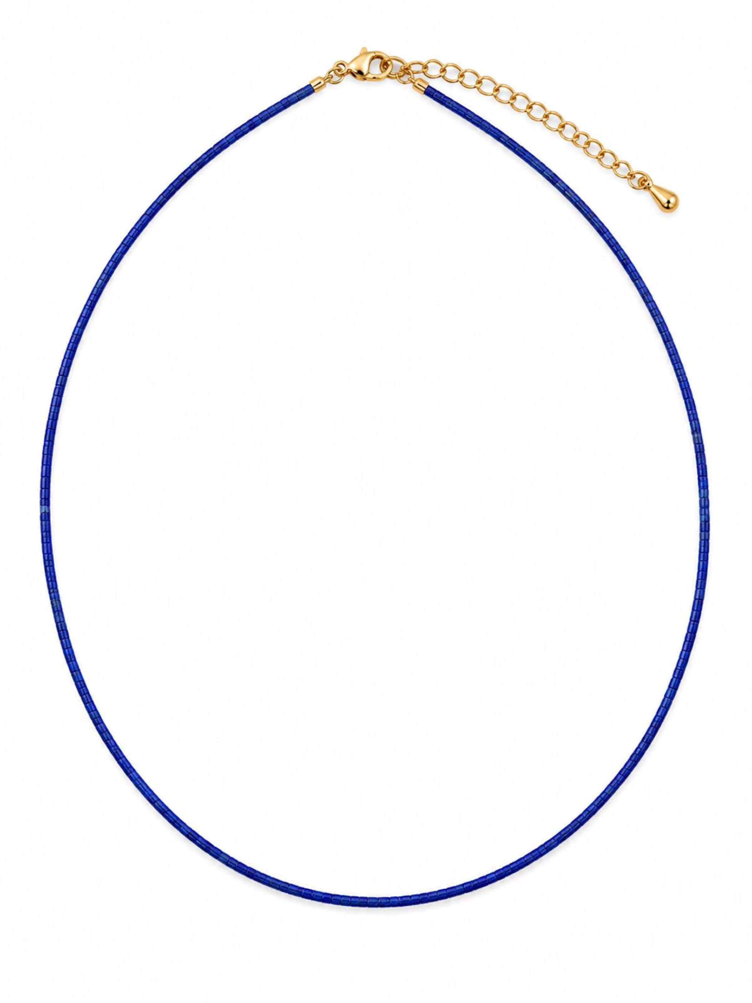 Collana 'Ultra Slim Lapis Lazuli Necklace' di LanLivia in blu: frontale
