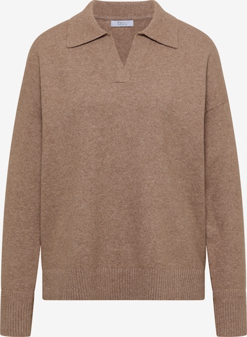 CECIL Langarm Pullover mit Polokragen in Braun: Vorderseite