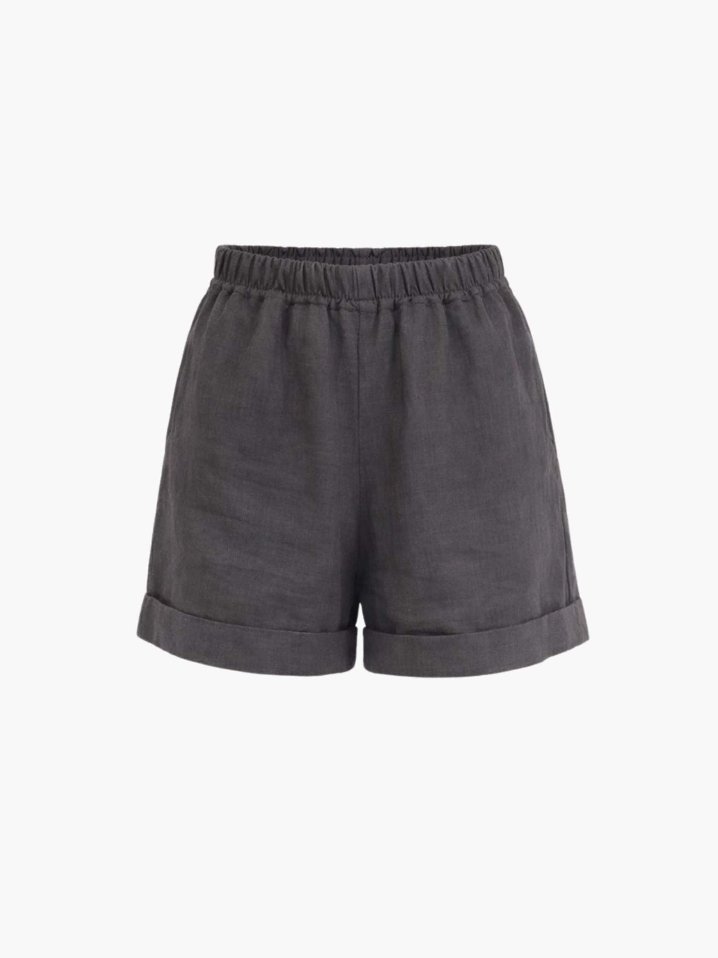 AmourLinen Loosefit Broek 'Mia' in Grijs: voorkant