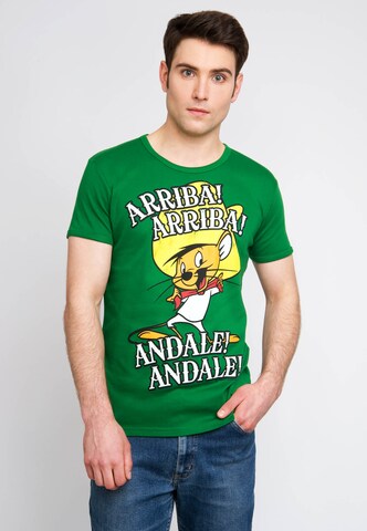 LOGOSHIRT Looney Tunes T-Shirt 'Arriba! Andale!' in Grün: Vorderseite