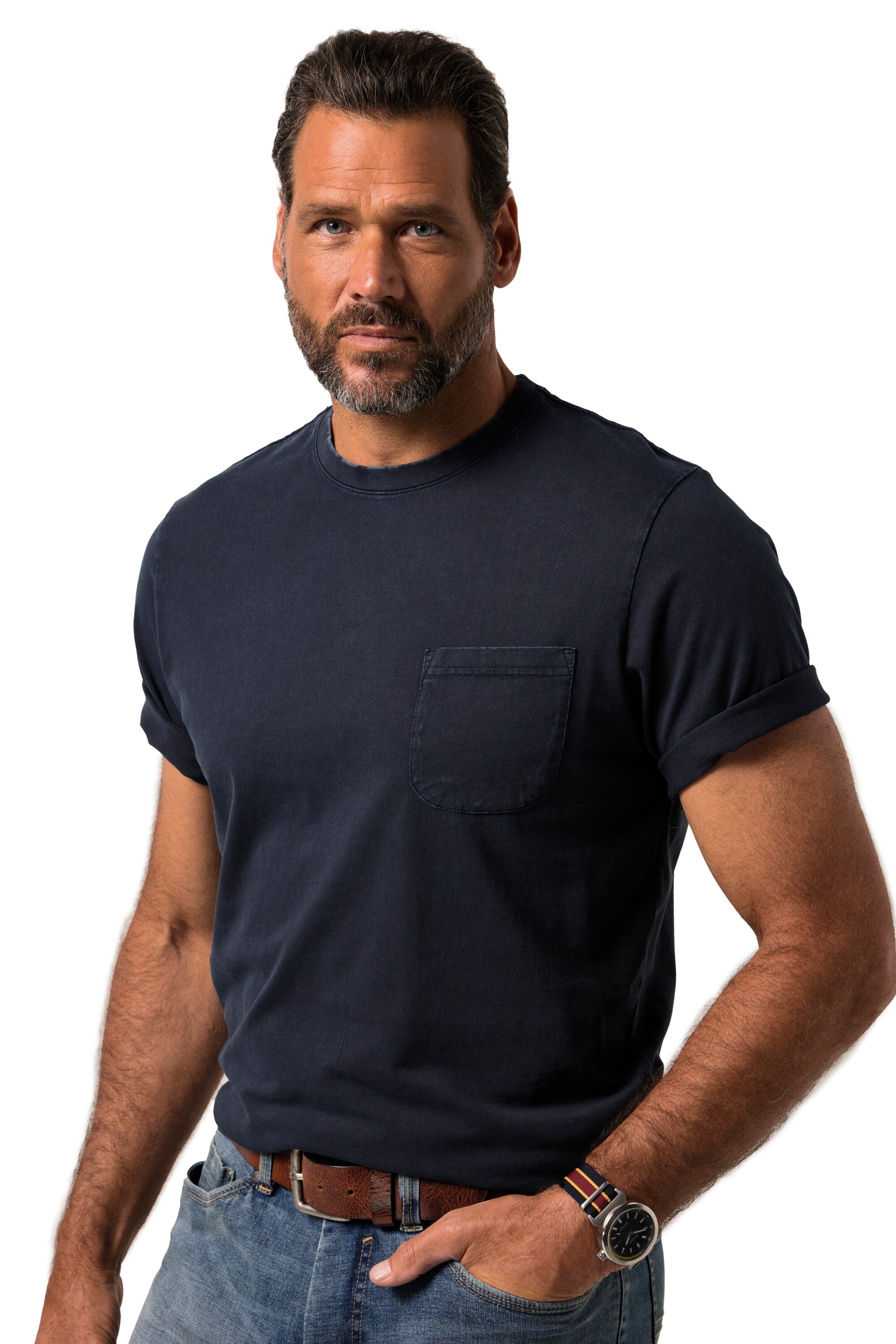 JP1880 Shirt in Blauw: voorkant