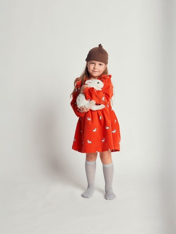 Maru + Bo Kjole 'PATTERNED CORDUROY DRESS WITH A COLLAR' i rød