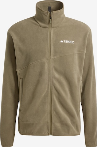 ADIDAS TERREX - Chaqueta polar funcional en verde: frente