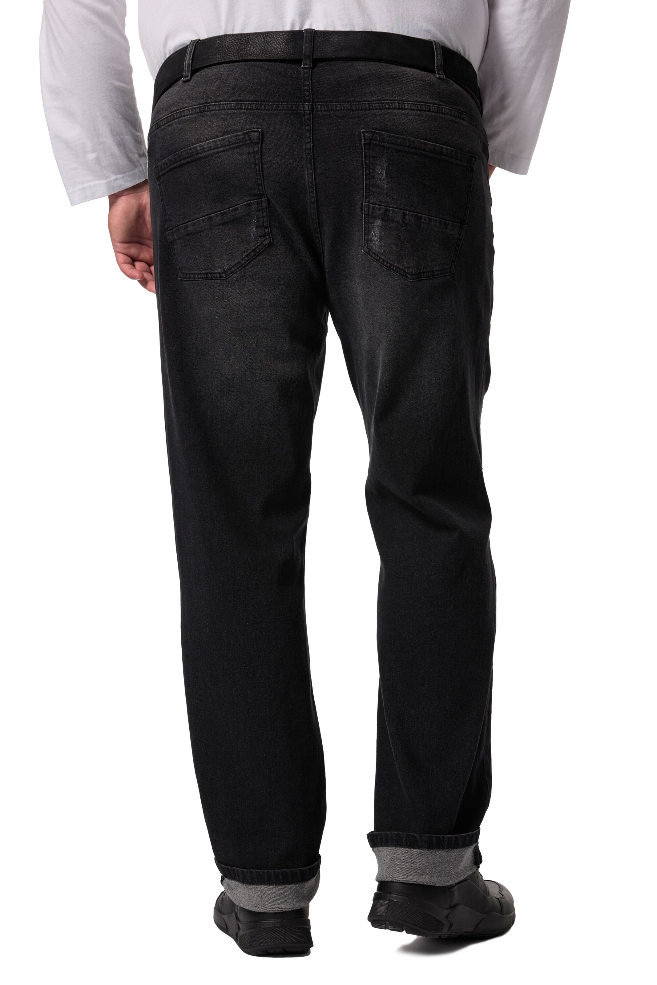 Men Plus Regular Jeans in Schwarz