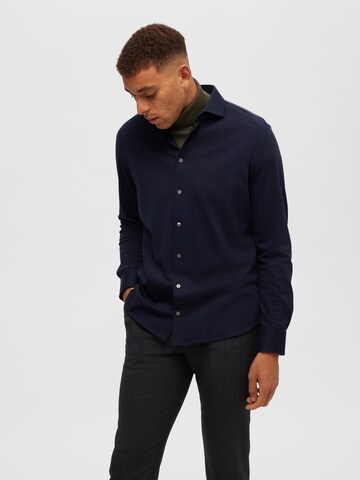 SELECTED HOMME Regular fit Button Up Shirt 'Bond' in Blue: front