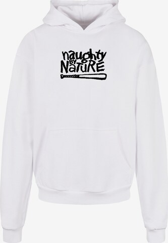 Merchcode Sweatshirt 'Naughty By Nature' in White: front