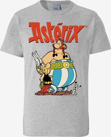 LOGOSHIRT Shirt 'Asterix der Gallier - Asterix & Obelix' in Grijs: voorkant