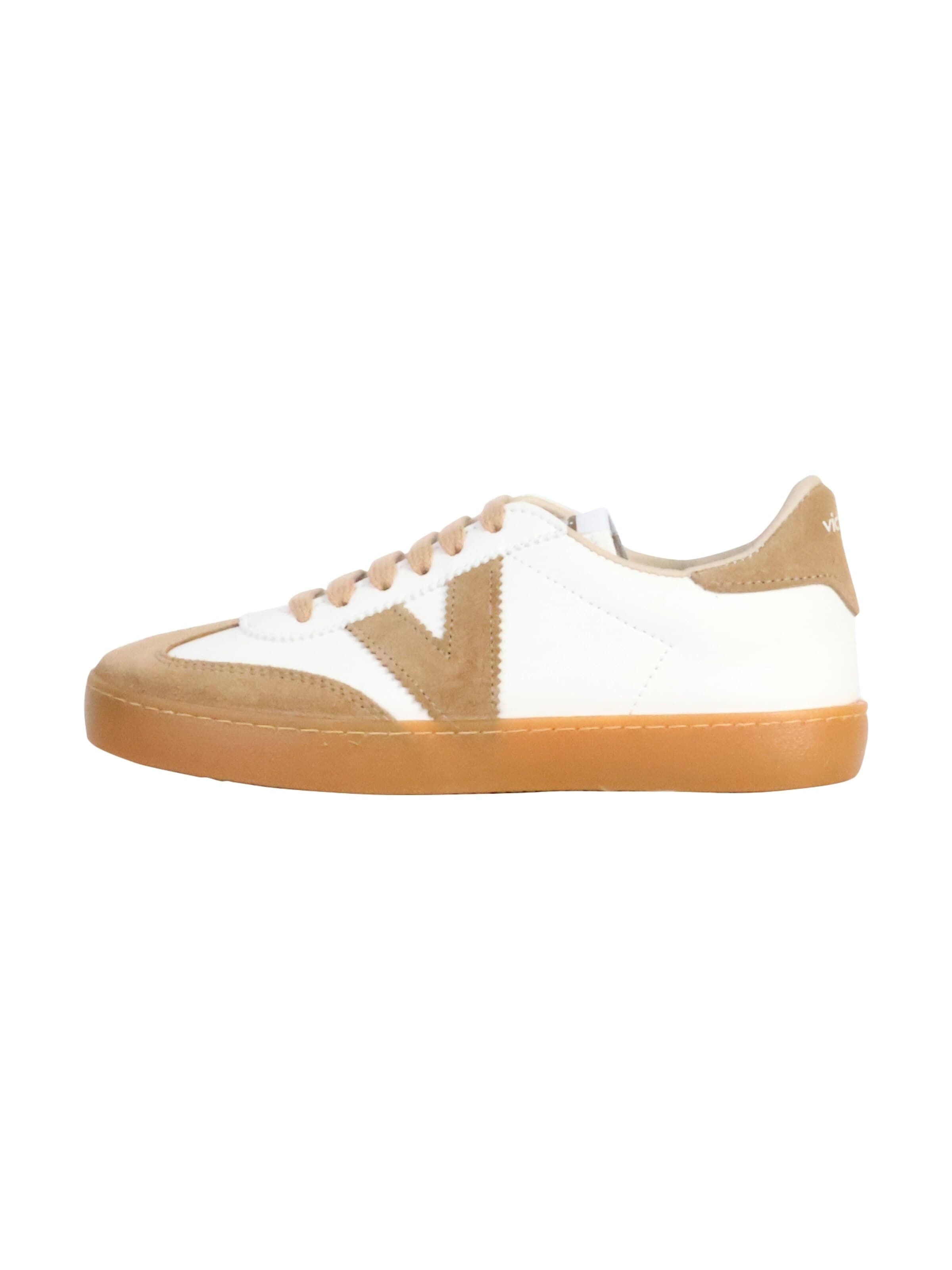 victoria - Calzado deportivo con cordones en beige: frente