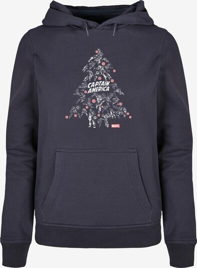 ABSOLUTE CULT Sweatshirt 'Captain America - Christmas Tree' in navy / rot / offwhite, Produktansicht
